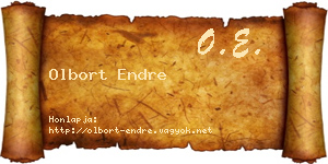 Olbort Endre névjegykártya